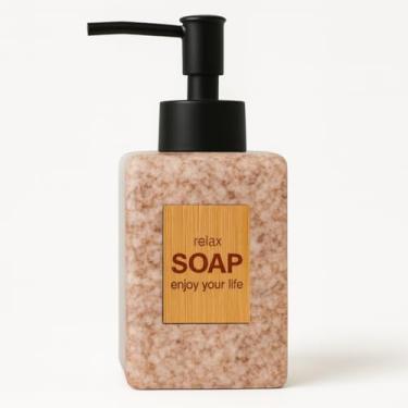 Imagem de Dispenser de Sabonete Líquido Cerâmica Granito Banheiro Casa Lavabo Ambientes (Granito Rosa/Rosé)