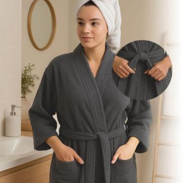Imagem de Roupão Pós Banho Conforto para Inverno Luxo Atoalhado Adulto - EMPÓRIO