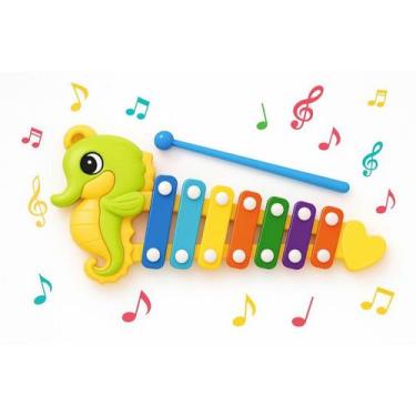 Imagem de Xilofone Marinho Musical Brinquedo Educativo Com Baqueta Infantil - fo