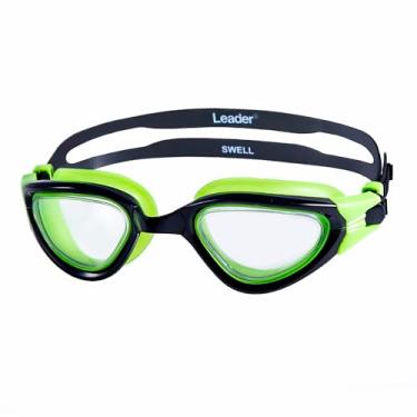Imagem de Leader Glasses - Óculos de Natação Swell Verde– Lentes Antiembaçantes, Proteção UV, Tira Dupla em Silicone, Alta Vedação e Conforto