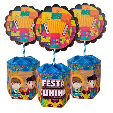 Imagem de Kit 10 Centro De Mesa Decorativa Para Arraiá Festa Junina