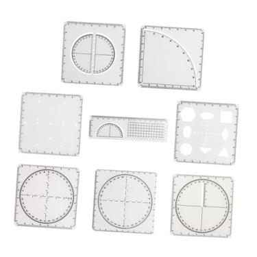 Imagem de WeiLaiKeQi Régua geométrica multifuncional com 8 peças, modelos de medição com escala, funções matemáticas, régua para escritório, escrita e construção