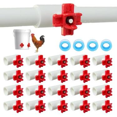 Imagem de Bebedouro automático para frango, pássaro, codorna, ao ar livre, tigelas de plástico para frango, alimentador de água para aves, kit de alimentador de água para pintinhos, patos, gansos, peru e coelho