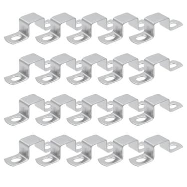 Imagem de LC LICTOP Braçadeira de tubo quadrado, alça de tubo em forma de U de 0,83 x 0,73 polegadas, aço inoxidável 304, suporte de amarração de poste de cerca de deck para conduíte, sistema de punho, canal de