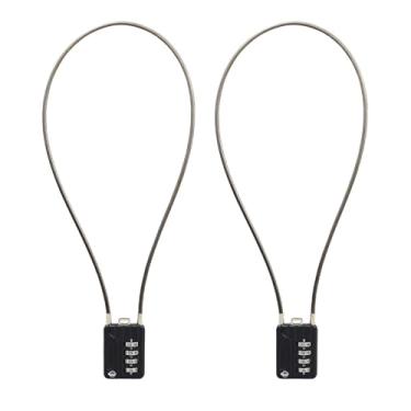 Imagem de SISAV Cadeados de combinação de cabos de 4 dígitos, cabo de 50 cm para armário de academia escolar, capacete, armários de arquivo, caixa de ferramentas, mala de bagagem, mochila, cabo de 3 mm de