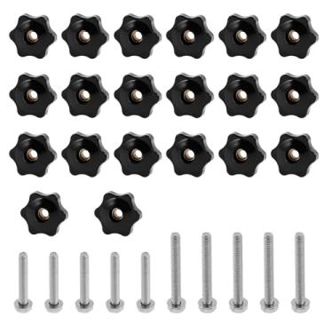 Imagem de UKQRRTC Porcas de botão de rosca sextavada cabeça redonda de metal porcas serrilhadas antiderrapante resistente rosca sextavada botão porcas T trilho kit adequado para pequenos dispositivos