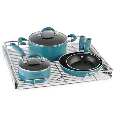 Imagem de Organizador de armário de gaveta Hold N' Storage, resistente - limitada de 5 anos - 55 cm L x 53 cm P - requer pelo menos uma abertura de armário de 69 cm, acabamento cromado