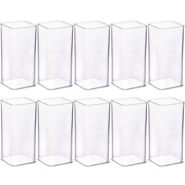 Imagem de Organizador de plástico acrílico 7,3 x 7,3 x 15,75 cm H3 10 unidades Plasutil ref.15508