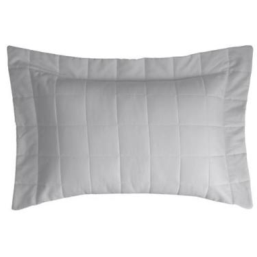 Imagem de Porta Travesseiro 50 x 90cm Square 300 Fios Kacyumara, Prata