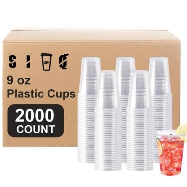 Imagem de Pacote SIUQ 2000: copos de plástico descartáveis transparentes de 9 on