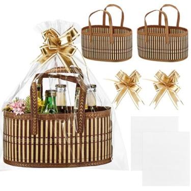 Imagem de Conjunto de cestas de presentes Reallnaive Woven Bamboo 30x20x16 cm