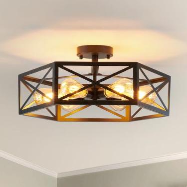 Imagem de Luz de teto SDETU Industrial 50cm 6-Light Black - XSDeTu