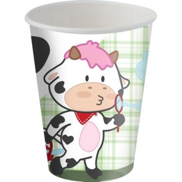 Imagem de Copo Papel 200Ml Fazendinha - Embalagem com 8 unidades.