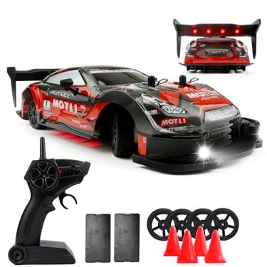 Imagem de HTURCCOP 1:20 RC Drift Car 2.4GHz 4WD High Speed Drift Remote Control Cars Vehicle with LED Lights and Drifting Tires Batteries x2 Racing Sport Toy Cars for Adults Boys Girls Kids (Red)