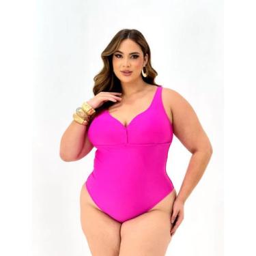 Imagem de Maiô Plus Size Hidroginástica Sustentação Alças Largas Bojo Removível 