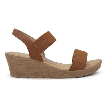 Imagem de Sandália Usaflex Feminina Anabela Elástico Detalhe Couro Doce de Leite Ab8704019 37