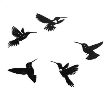 Imagem de Kit Decorativo Beija-Flor Silhueta Arte De Parede Moderna Enfeite Deco