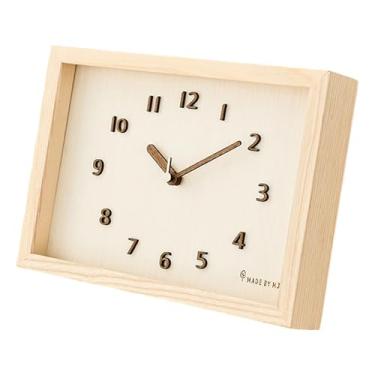 Imagem de Generic Relógio de parede Decoração para casa Prático Moda Moderno Fácil Números Relógio de Mesa Silencioso para Escola Loja Presente Escritório Sala, Cor de Madeira