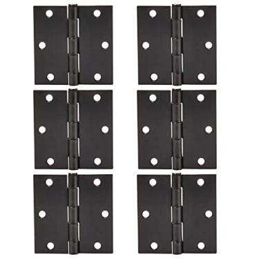 Imagem de Zion Dobradiças de porta pretas foscas, 7,6 x 7,6 cm, dobradiças internas pretas, dobradiças resistentes quadradas para portas vazadas, ferragens pretas – pacote com 6