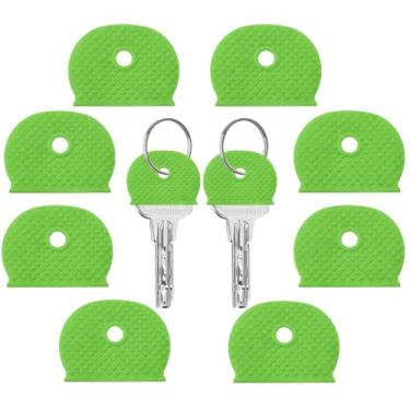 Imagem de Pacote com 20, capa para chaveiro, identificador de chave, marcador de etiqueta codificado, manga de PVC meia redonda para escritórios, casas e apartamentos