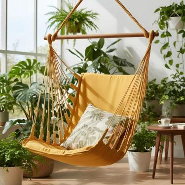 Imagem de Cadeira de Balanço Acolchoada Suspensa Rede de Teto