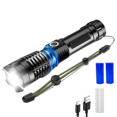 Imagem de Lanterna Tática T9 LED P70 Recarregável USB 3000 Lumens com Zoom Ajustável – 2 Baterias 26650 Inclusas, Impermeável, 5 Modos – Ideal para Acampamento, Trilhas, Caça e Segurança
