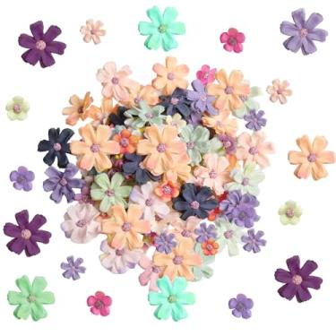Imagem de loghohu 150 peças pequenas flores falsas para artesanato, mini flores artificiais margarida rosa tecido flores de seda para guirlanda faça você mesmo, decoração de artesanato de casamento em casa