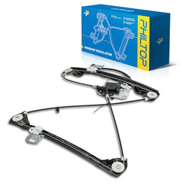 Imagem de PHILTOP 741-643 Regulador de vidro elétrico dianteiro esquerdo do lado do motorista com motor compatível com Pontiac Grand Am 1999-2005, Oldsmobile Alero 1999-2004