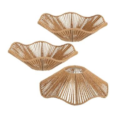 Imagem de Generic Conjunto de 3 Abajures de Tecido para Luminárias Pendentes, Cúpulas Decorativas para Lustres, Ideais para Sala de Jantar e Estilo Campestre