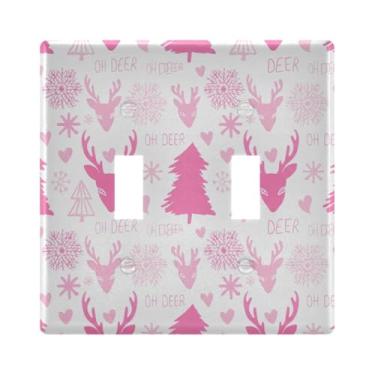 Imagem de Burbuja Capa de placa de parede para interruptor de luz de veado de árvore de inverno, placa decorativa de parede, parafusos incluídos, 2 faixas