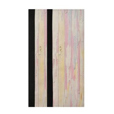 Imagem de Burbuja Conjunto de 2 capas de maçanetas de porta de geladeira de madeira rosa gasto, laváveis, forno, micro-ondas, antiderrapante, 35,5 x 14 cm