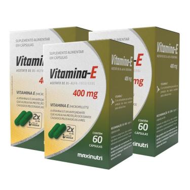 Imagem de Kit 3 Vitamina E 400mg 60 Capsulas Maxinutri-Unissex