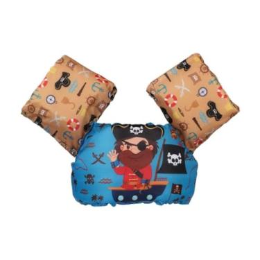 Imagem de Boia Infantil com Colete Flutuador, Colete Salva-Vidas para Crianças, Auxiliar de Natação com Braçadeiras (Pirata)