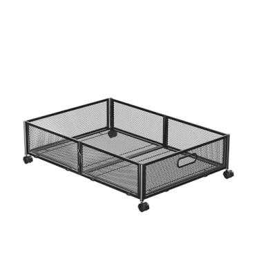 Imagem de Caixa de Armazenamento Metal Resistente Container Detachável com Rodas Organizador Plegável para Quarto Cesto Sob a Cama Roupas Sapatos Brinquedos Cob