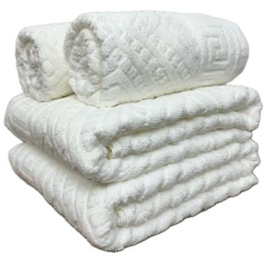 Imagem de Jogo de Toalhas Banhão Gigante 100% Algodão Extra Soft 4 Peças Alta Absorção para Banho (BRANCO 1011)