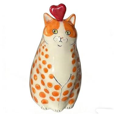 Imagem de Coleção de vasos de gatos pintados à mão, decorações de gatos fofos, animais, uma peça única feita à mão, vaso para flores para gatos, perfeito para amantes de gatos (D)