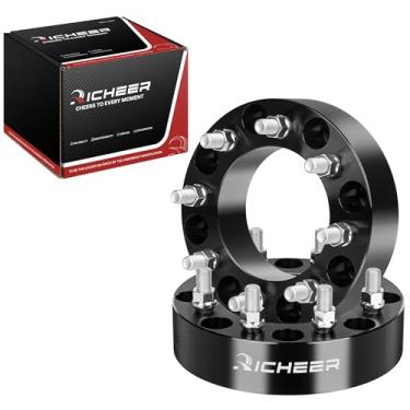 Imagem de Richeer Adaptadores de roda 8 x 180 a 8 x 6,5 para Silverado Sierra 2500 3500 HD 2011-2025, adaptador de roda 2 polegadas 8x180 mm para 8 x 165,1 mm com pinos M14 x 1,5 e furo central de 125,6 mm
