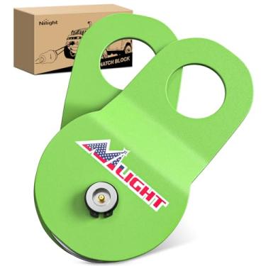 Imagem de Nilight Blocos de polia de reboque de bloco de reboque de 8 toneladas (verde), acessórios de gancho de guincho, acessório de recuperação offroad resistente para caminhão, trator, quadriciclo e UTV