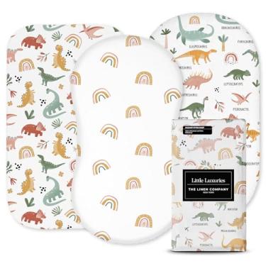 Imagem de Lençóis de berço 100% algodão orgânico (pacote com 3) - Melhor para colchão de berço de bebê - Certificado GOTS - Para colchão oval e retangular padrão - Lençóis de percal amolecem a cada lavagem (83