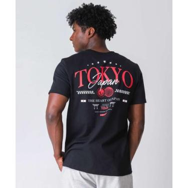 Imagem de Camiseta Masculina Estampada Marisa Preto-86022, Preto, M