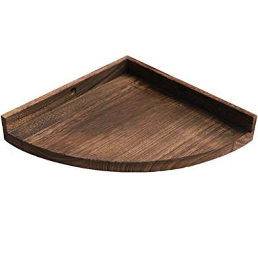 Imagem de Prateleiras flutuantes Suporte de parede funcional, prateleira flutuante retrô, prateleiras de canto de madeira maciça, decoração de parede moderna, rolamento de carga 8 kg (cor: marrom, tamanho: 22