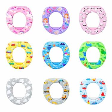 Imagem de Redutor De Assento Infantil Macio Para Vaso Sanitário Fofinho Troninho Sanitário Ajuda No Desfralde Com Protetor Anti-Respingo Adaptador De Vaso Sanitário Acolchoado Para Bebe e Criança (Neutro (Branco))