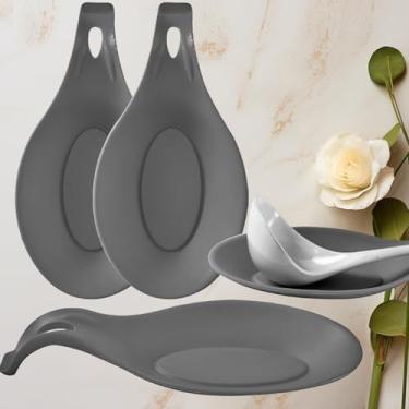 Imagem de Almofada de colher TPE fácil de limpar multiuso prato de frutas descanso de colher de silicone resistente ao calor suporte de utensílios de cozinha