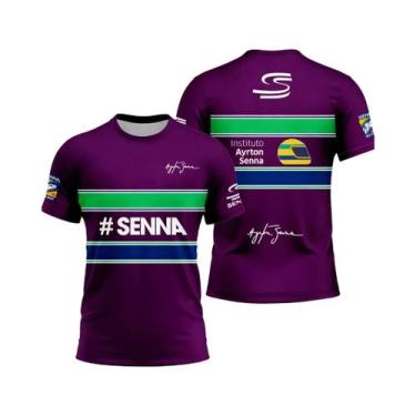 Imagem de Camiseta Unissex Estampada Em 3D Ayrton Senna NO.12 Carro De Corrida V