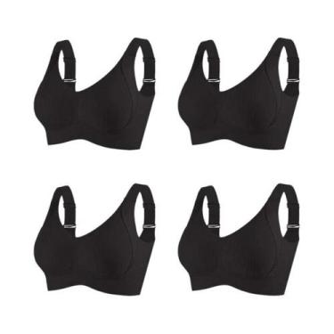 Imagem de Conjunto De 4 Peças De Sutiã Sem Costura E Sem Fio Push up De Tamanho 