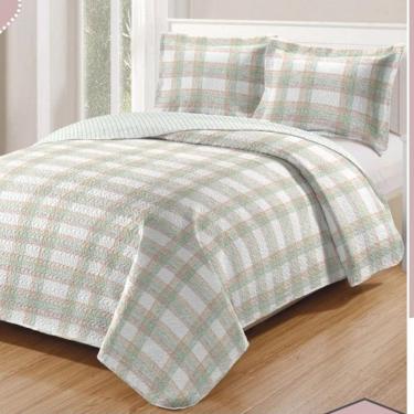 Imagem de Kit Cobre Leito Colcha Daily King 3 Peças Dupla Face Estampado - Modelo 70 - 100% Poliéster
