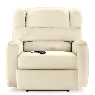 Imagem de Poltrona Do Papai Sala De Cinema Reclinável Manchester Controle Elétrico Usb Pu Bege