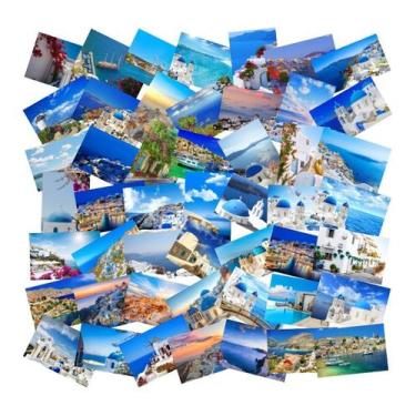 Imagem de Pacote de adesivos, Grécia, Mar Egeu, Santorini Travel, 50 unidades - 