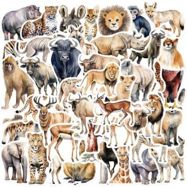 Imagem de Adesivos de vinil para animais africanos à prova d'água, 50 unidades p