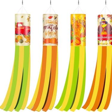 Imagem de Bandeira Windsock de Ação de Graças 100x15cm poliéster - yiweisai